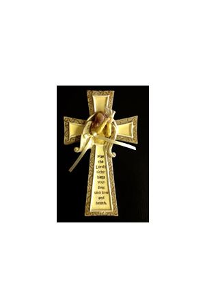 十字架與天使黃色飄帶Cross with Angel & Yellow ribbon in Gift Box
