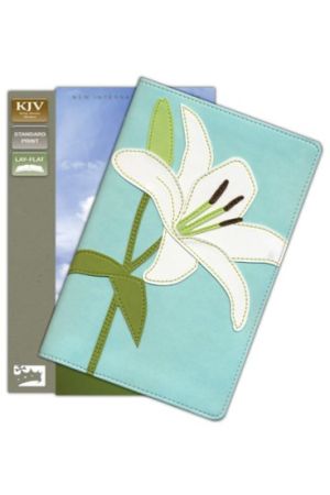 KJV Bloom Collection Bible, Italian Duo-Tone, White Lily