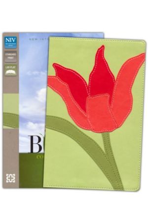 NIV Thinline Bloom Collection Bible, Imitation Leather,Red Tulip