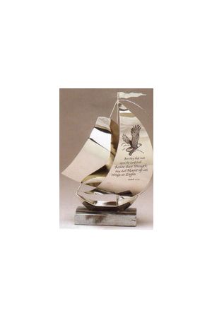 帆船經文座飾-2 (以賽亞書40:31) Scripture Nickel Sailboat (Isaiah