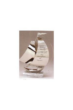 帆船經文座飾-1(腓立比書 4:13) Scripture Nickel Sailboat (Philipp