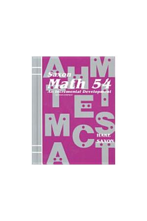Math54--average 5th grade, advanced 4th by Saxon 2nd Edition